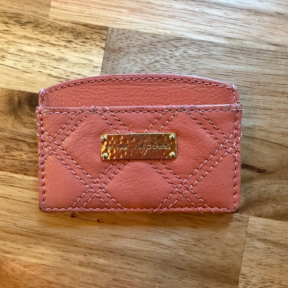 Marc Jacobs Pink Quilted Leather Card Holder